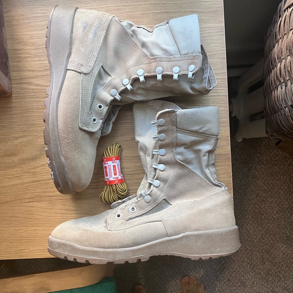 Desert color, Belleville brand combat boots, Army type, size 7.5